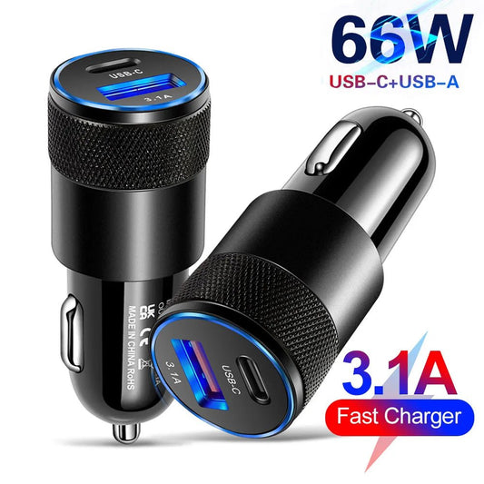 66W USB Type C Fast Car Charger - Phoneify